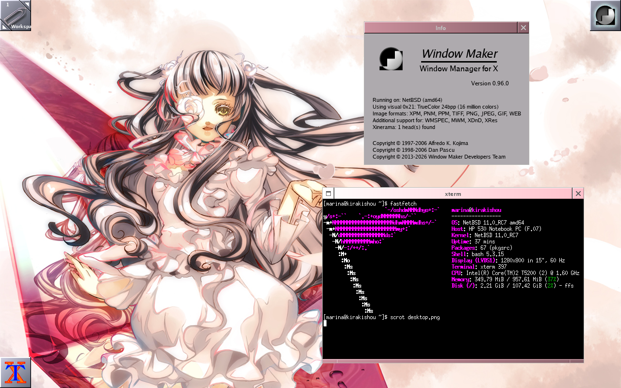 the HP 530 laptop running netbsd