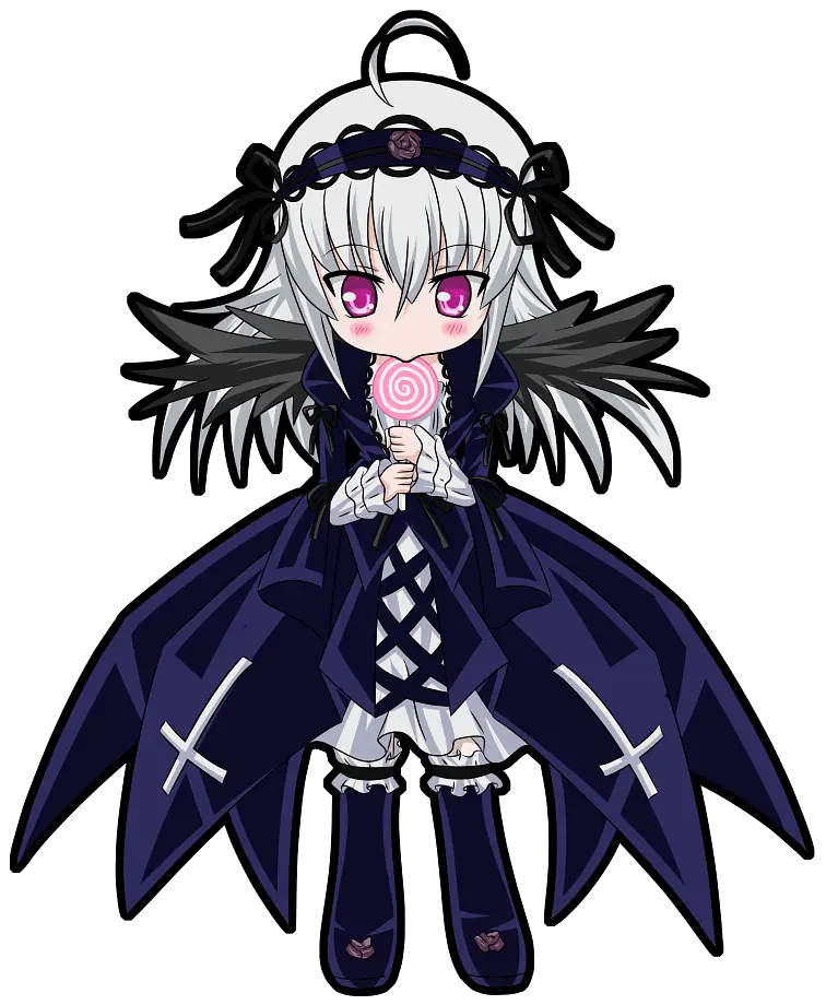 suigintou from rozen maiden eating candy